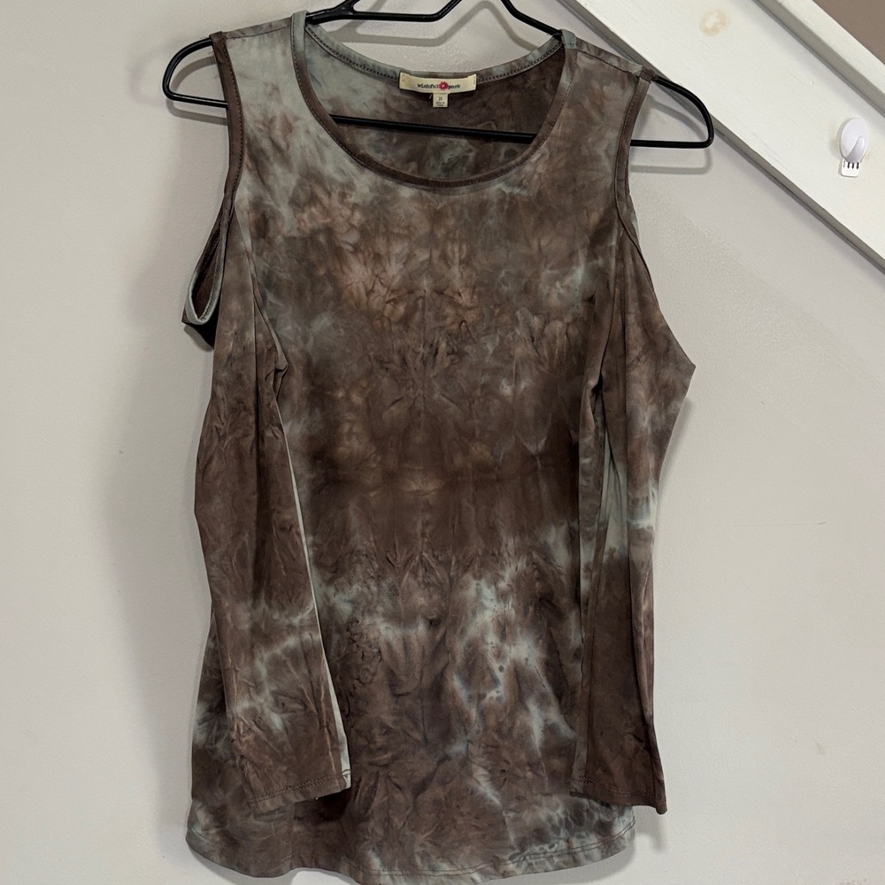 Tie-Dye off shoulder long sleeve Top